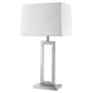 Riley 1-Light Brushed Nickel Table Lamp With Off White Shantung Shade By Homeroots