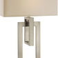 Precision 1-Light Brushed Nickel Table Lamp With Ivory Shantung Shade By Homeroots