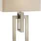 Precision 1-Light Brushed Nickel Table Lamp With Ivory Shantung Shade By Homeroots | Table Lamps | Modishstore - 2