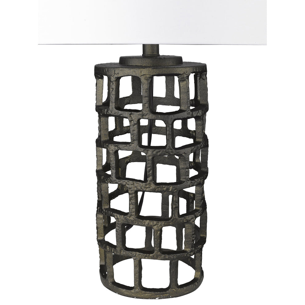 Vallin 1-Light Black Gold Table Lamp By Homeroots | Table Lamps | Modishstore - 4