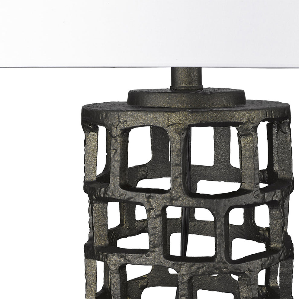 Vallin 1-Light Black Gold Table Lamp By Homeroots | Table Lamps | Modishstore - 6