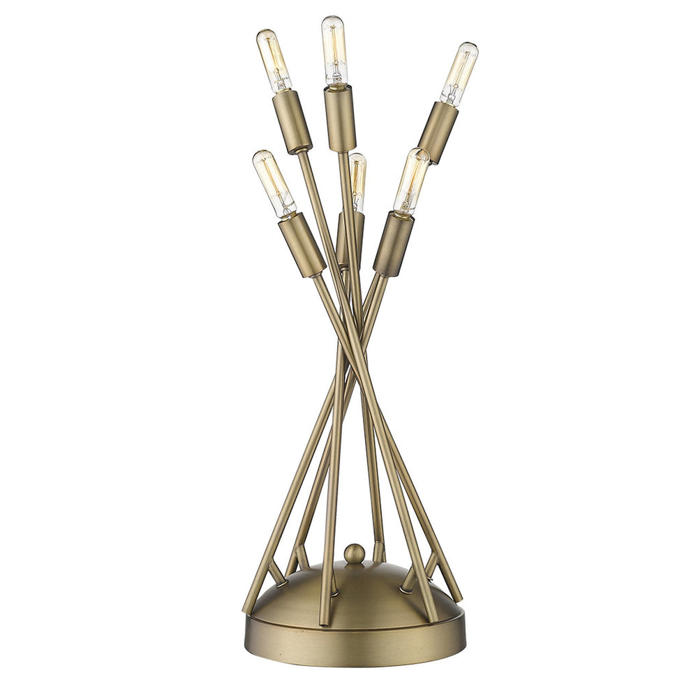 Perret 6-Light Aged Brass Table Lamp By Homeroots | Table Lamps | Modishstore - 2