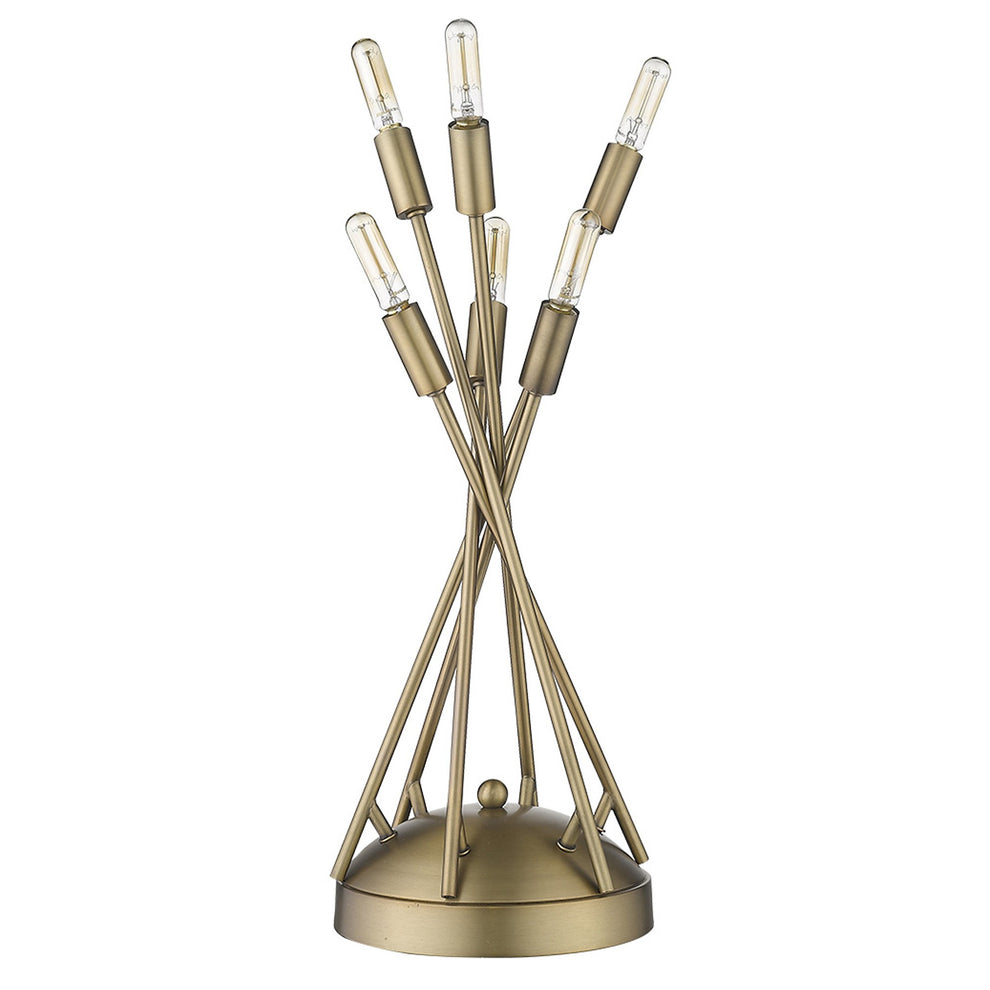 Perret 6-Light Aged Brass Table Lamp By Homeroots | Table Lamps | Modishstore - 3
