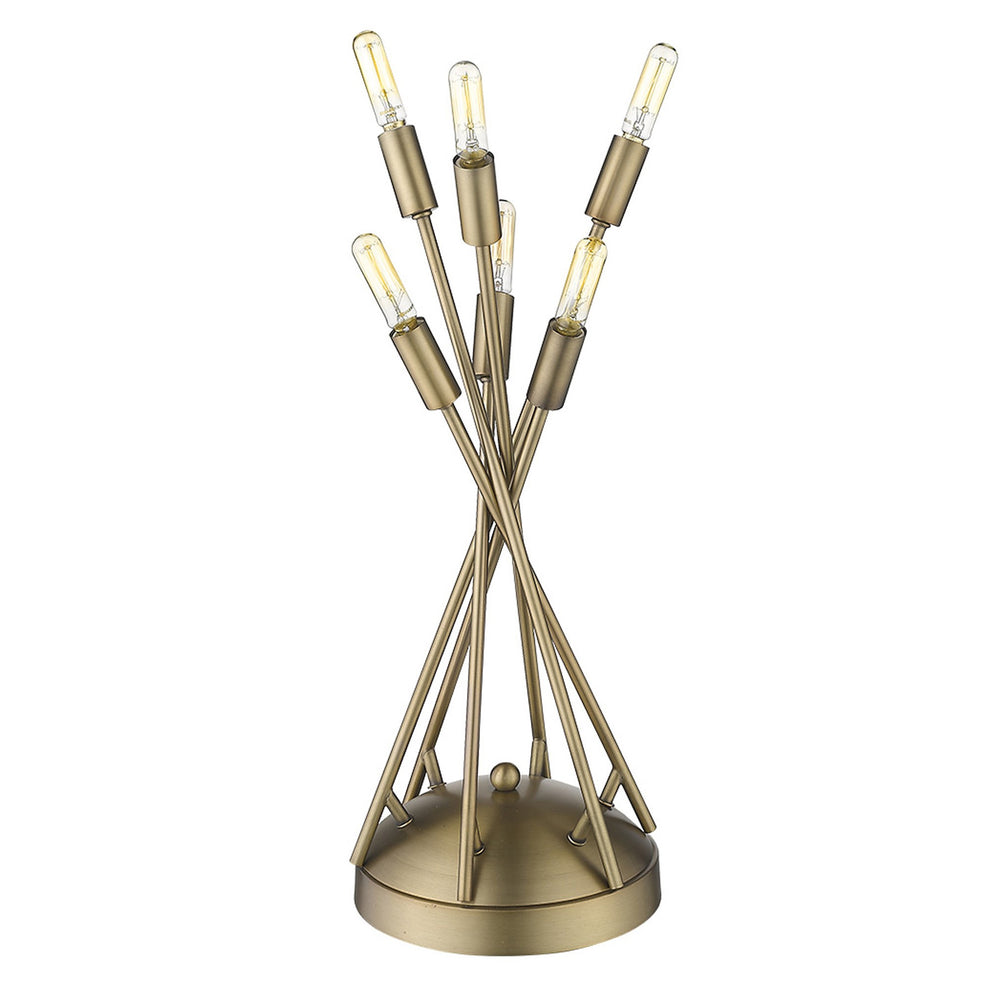 Perret 6-Light Aged Brass Table Lamp By Homeroots | Table Lamps | Modishstore - 4