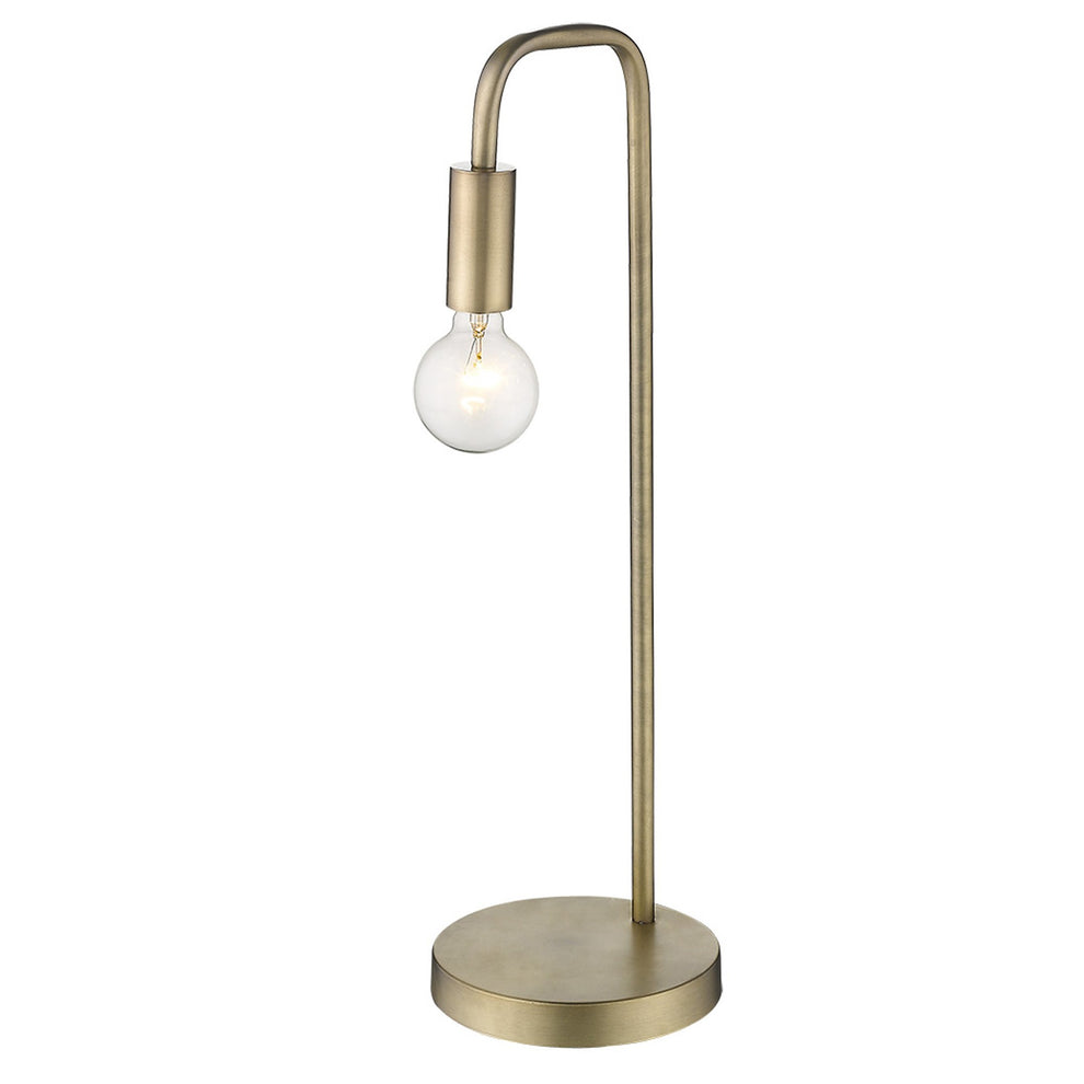 Perret 1-Light Aged Brass Table Lamp By Homeroots | Table Lamps | Modishstore - 2