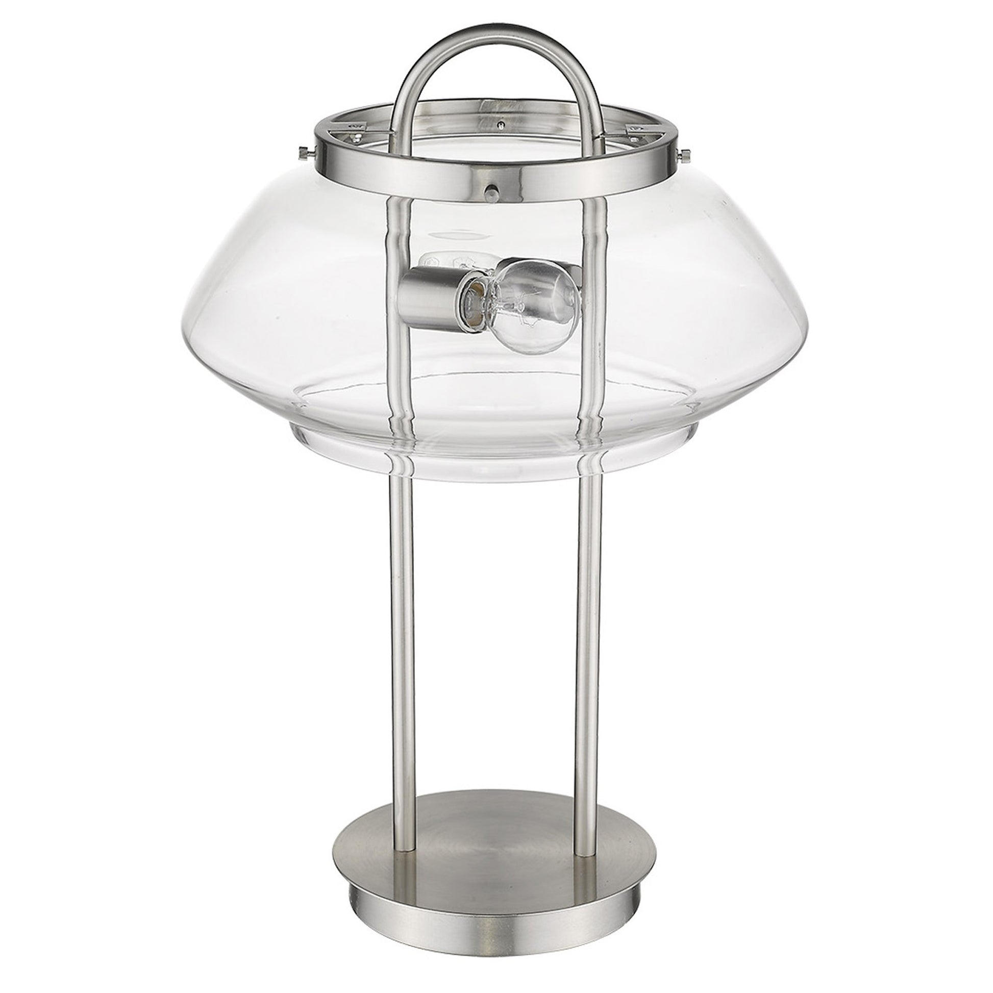 Garner 2-Light Satin Nickel Table Lamp By Homeroots | Table Lamps | Modishstore - 3