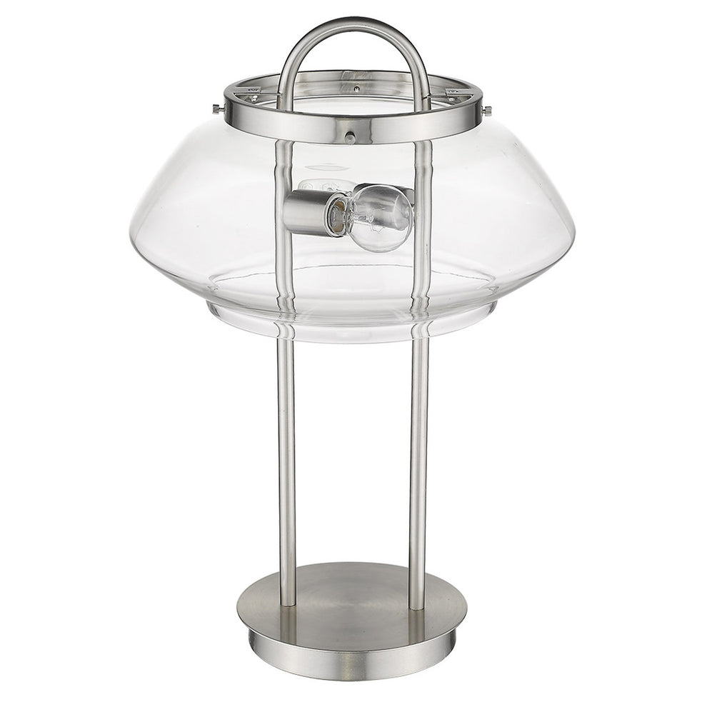 Garner 2-Light Satin Nickel Table Lamp By Homeroots | Table Lamps | Modishstore - 3