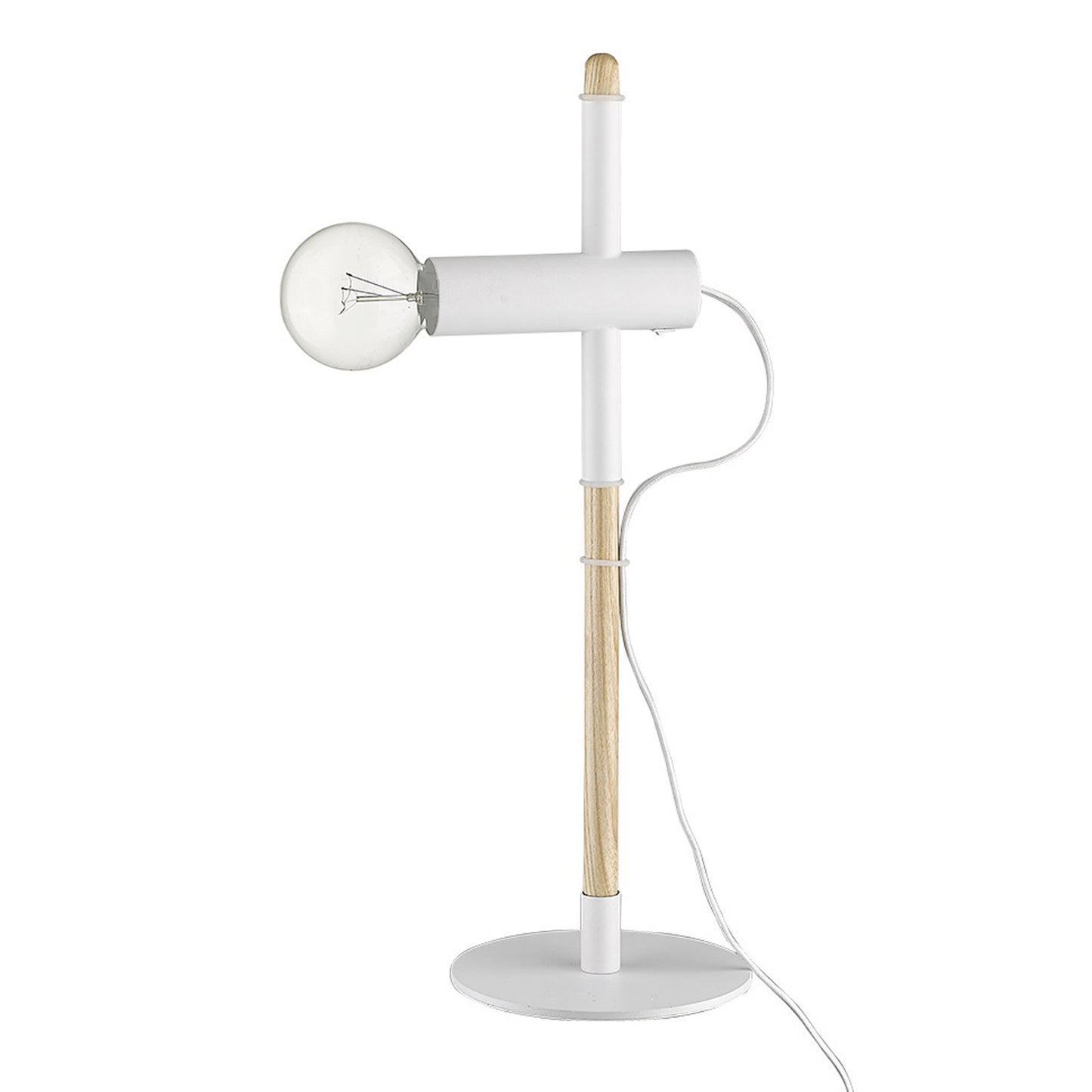 Minimalist White Wooden Table Lamp By Homeroots | Table Lamps | Modishstore
