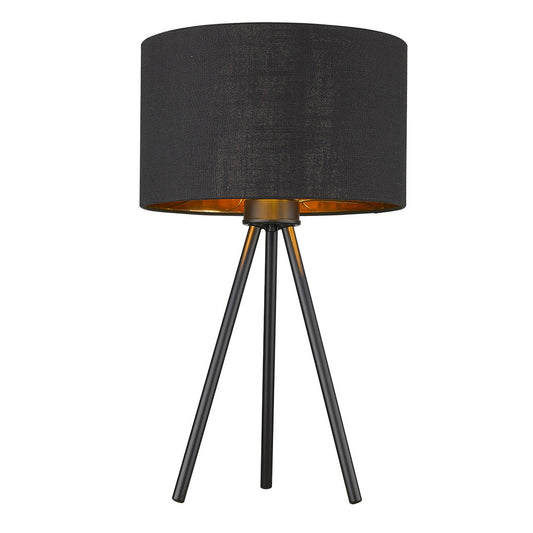 Matte Black and Black Fabric Table Lamp By Homeroots | Table Lamps | Modishstore