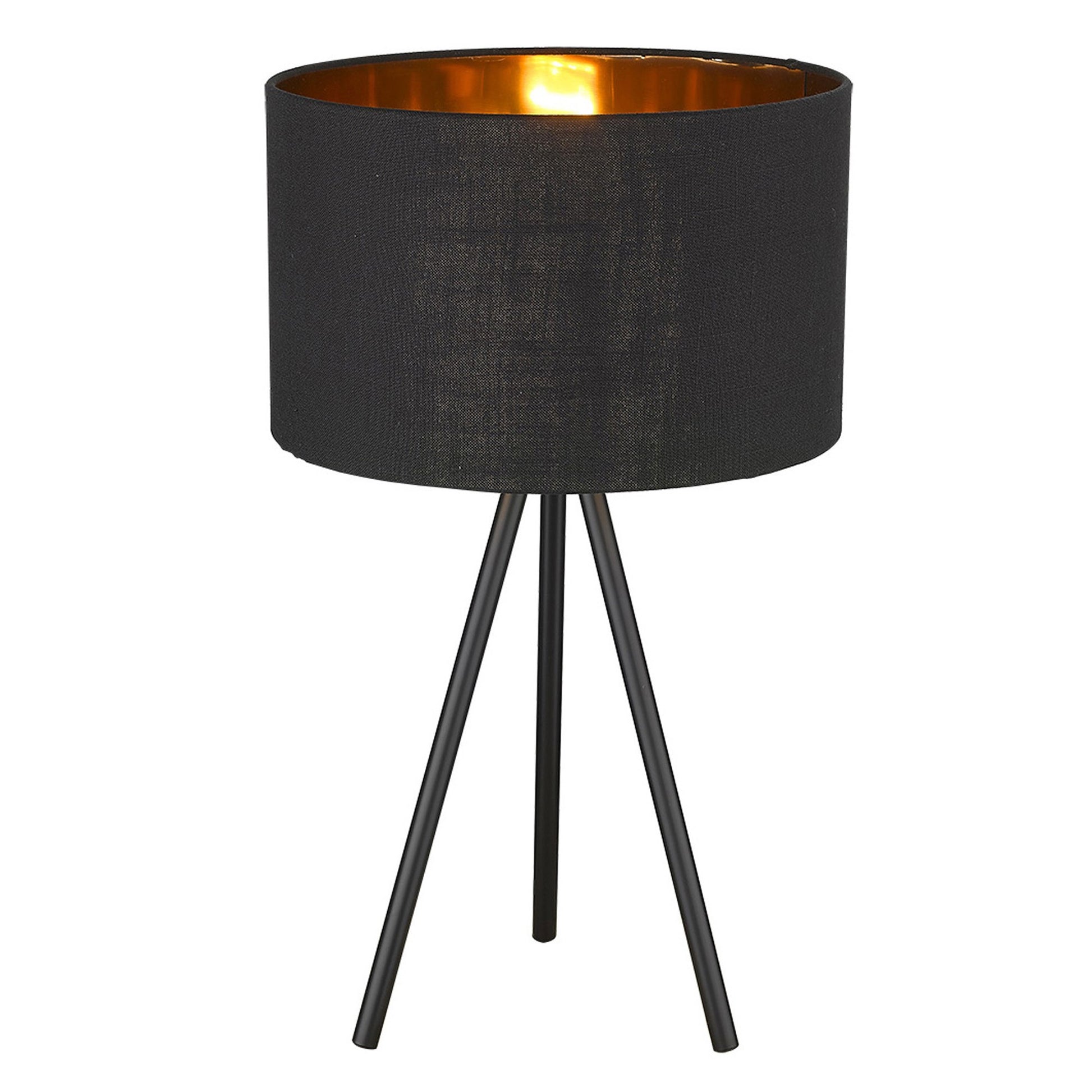 Matte Black and Black Fabric Table Lamp By Homeroots | Table Lamps | Modishstore - 3