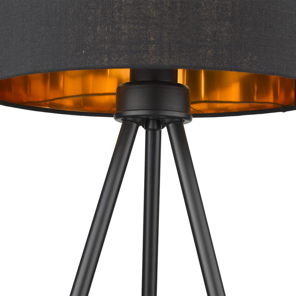 Matte Black and Black Fabric Table Lamp By Homeroots | Table Lamps | Modishstore - 4