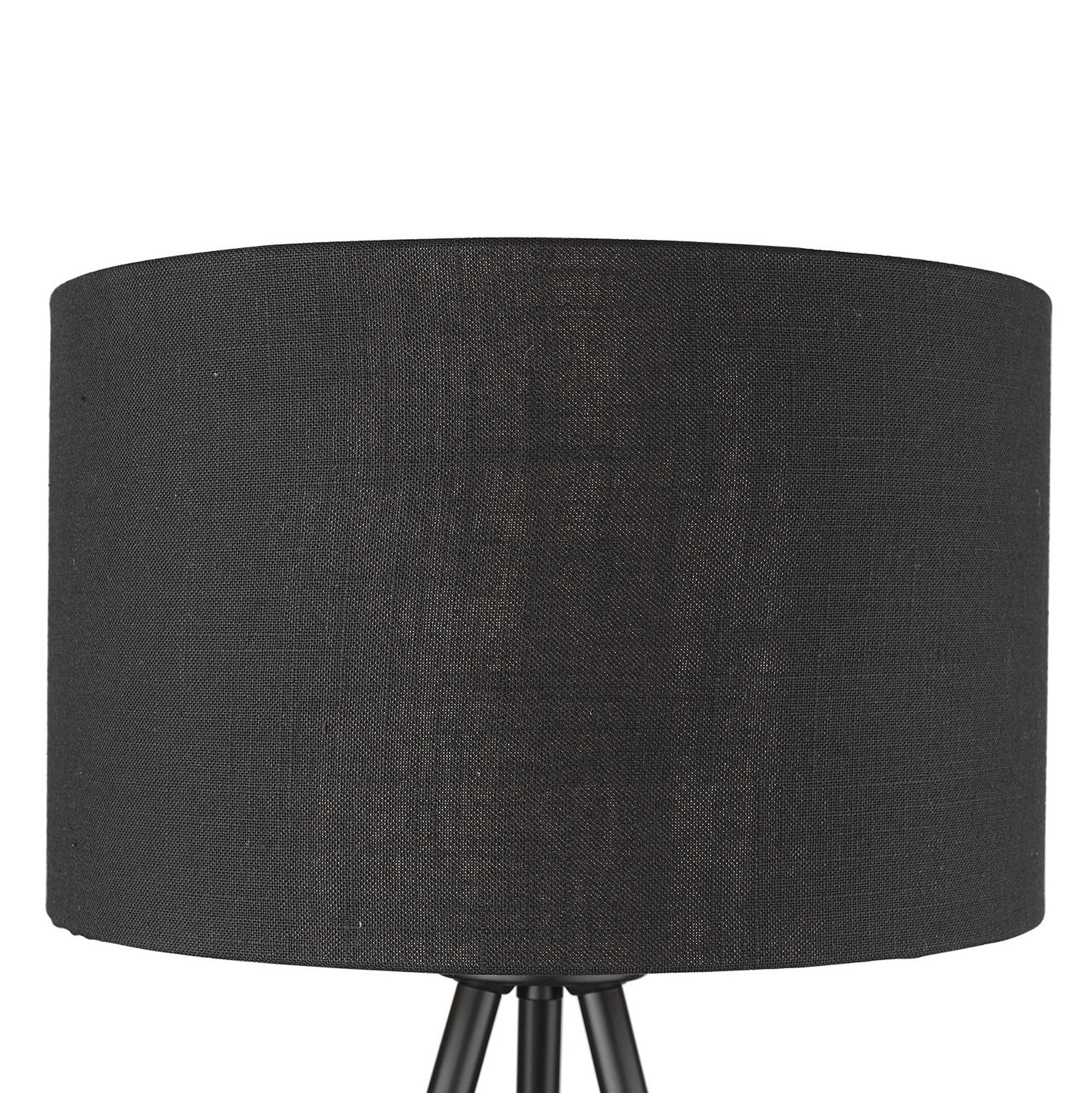 Matte Black and Black Fabric Table Lamp By Homeroots | Table Lamps | Modishstore - 5