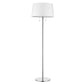 Urban Basic 2-Light Polished Chrome Adjustable Floor Lamp With Off White Linen Shade By Homeroots | Floor Lamps | Modishstore