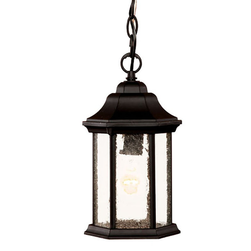 Antique Black Textured Glass Lantern Hanging Light By Homeroots | Lanterns | Modishstore