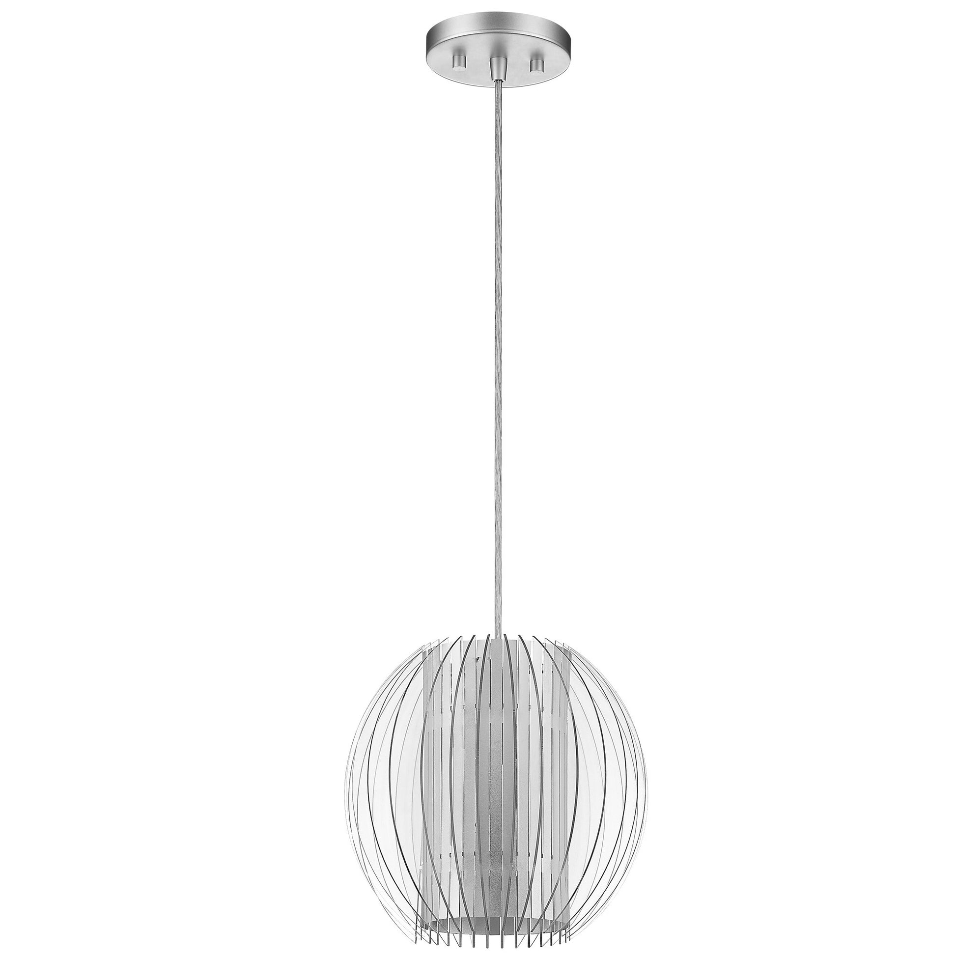 Acrylic and Steel Shade Hanging Globe Light By Homeroots | Pendant Lamps | Modishstore