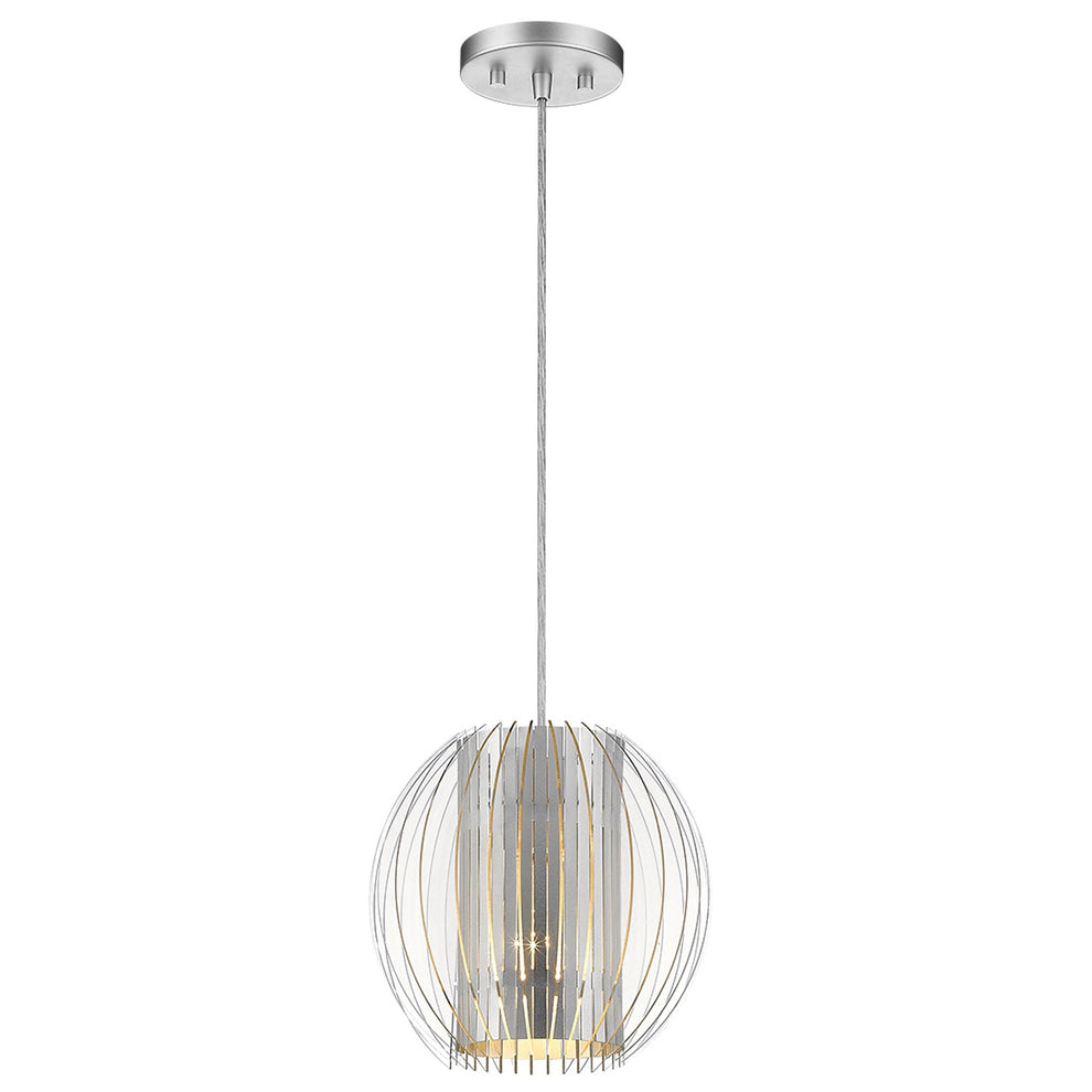 Acrylic and Steel Shade Hanging Globe Light By Homeroots | Pendant Lamps | Modishstore - 2