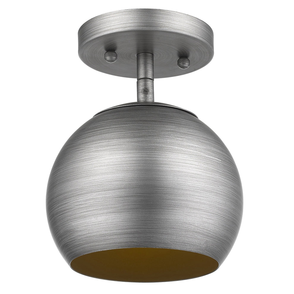 Light Gray and Gold Hanging Dome Light By Homeroots | Pendant Lamps | Modishstore - 3