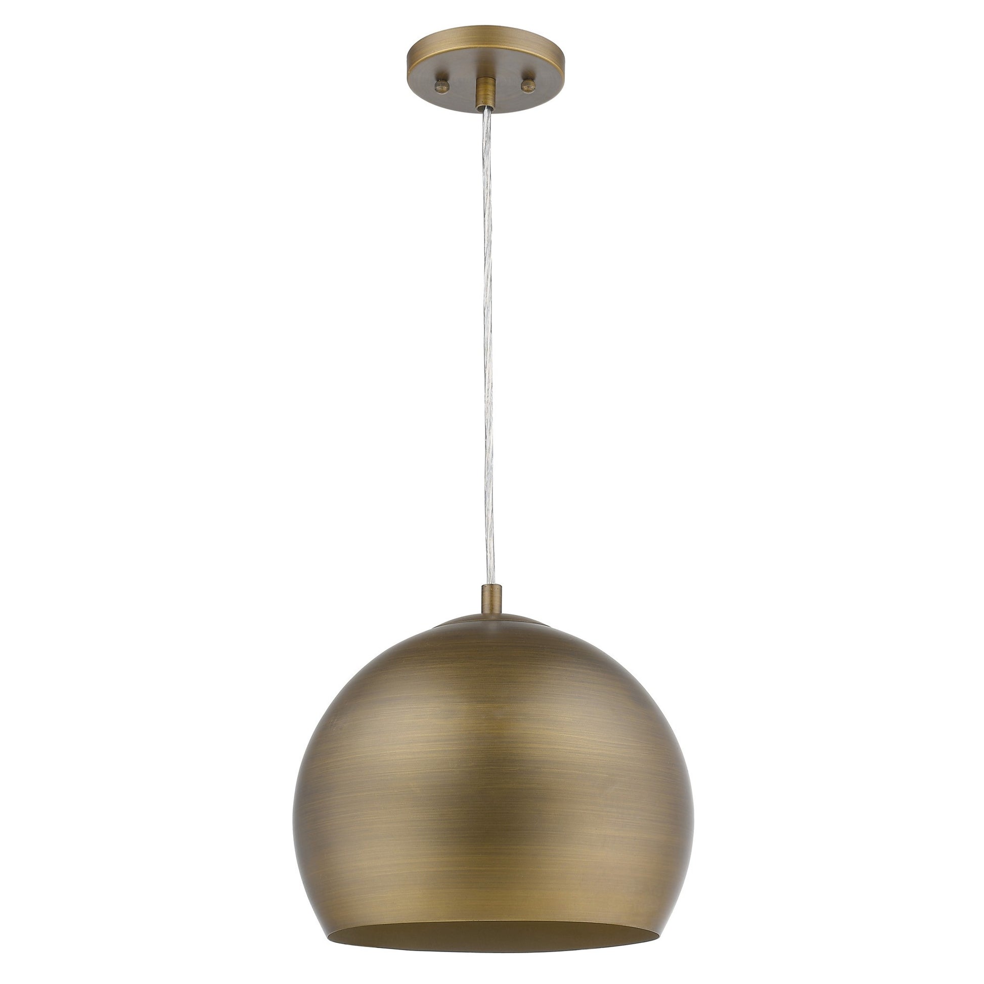 Latitude 1-Light Hand Painted Antique Gold Pendant With Gold Interior Shade By Homeroots | Pendant Lamps | Modishstore - 2