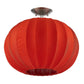 Shanghai 1-Light Brushed Nickel Pendant With Sheer Red Ribbon Shade By Homeroots | Pendant Lamps | Modishstore - 2