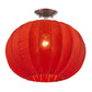 Shanghai 1-Light Brushed Nickel Pendant With Sheer Red Ribbon Shade By Homeroots | Pendant Lamps | Modishstore - 3