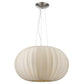 Shanghai 1-Light Brushed Nickel Pendant With Sheer Pearl Ribbon Shade By Homeroots | Pendant Lamps | Modishstore