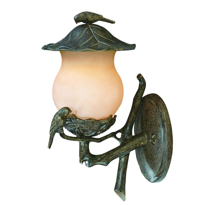 Vintage Black and Gold Bird Detail Lantern Wall Light By Homeroots | Wall Lamps | Modishstore