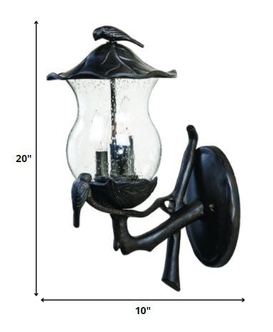 Avian 3-Light Black Coral Wall Light With Seeded Glass By Homeroots | Wall Lamps | Modishstore - 5
