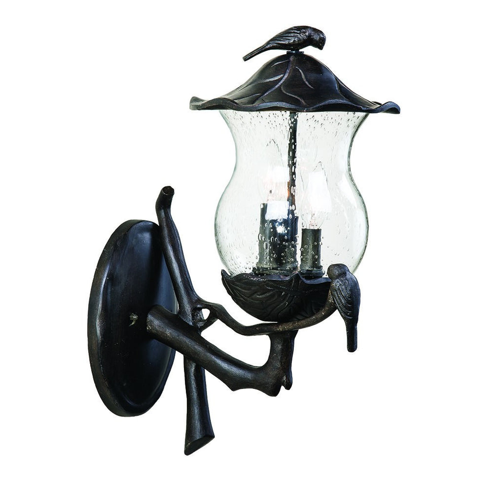 Avian 3-Light Black Coral Wall Light With Seeded Glass By Homeroots | Wall Lamps | Modishstore - 2