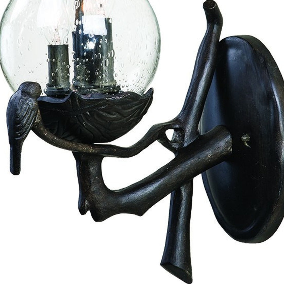 Avian 3-Light Black Coral Wall Light With Seeded Glass By Homeroots | Wall Lamps | Modishstore - 3