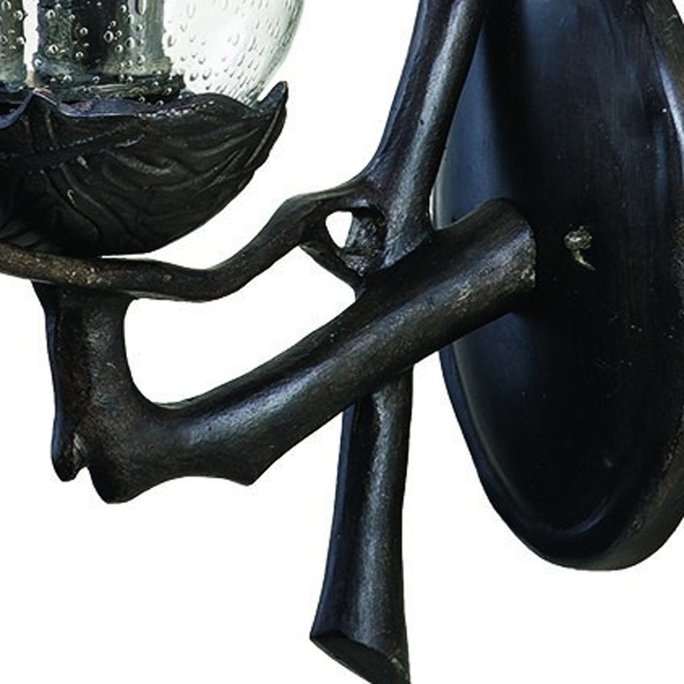 Avian 3-Light Black Coral Wall Light With Seeded Glass By Homeroots | Wall Lamps | Modishstore - 4