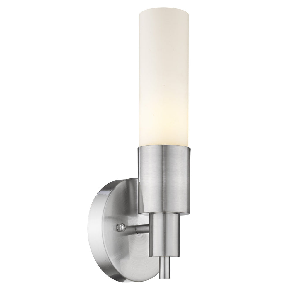 Silver Narrow Wall Light with Frosted Glass Shade By Homeroots | Wall Lamps | Modishstore - 2