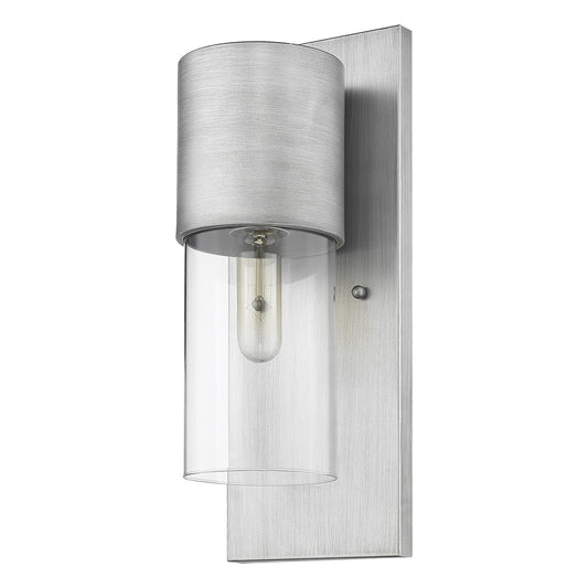Contemporary Brushed Silver and Glass Wall Light By Homeroots | Wall Lamps | Modishstore