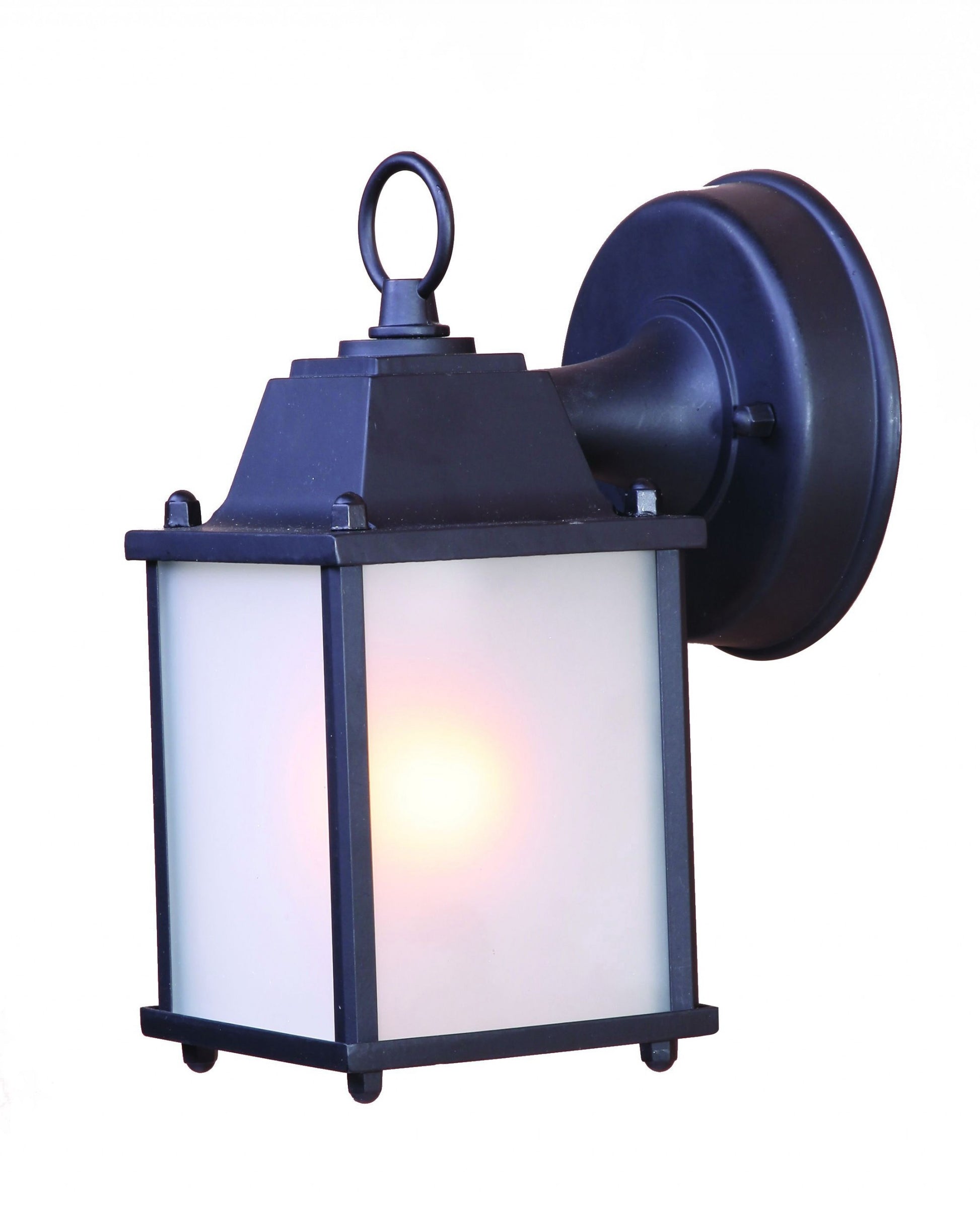Matte Black Hanging Frosted Glass Lantern Wall Light By Homeroots | Wall Lamps | Modishstore