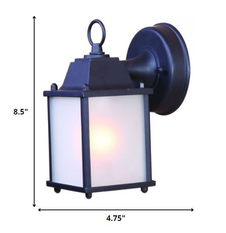 Matte Black Hanging Frosted Glass Lantern Wall Light By Homeroots | Wall Lamps | Modishstore - 2
