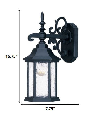 Narrow Matte Black Domed Hanging Lantern Wall Light By Homeroots | Wall Lamps | Modishstore - 2
