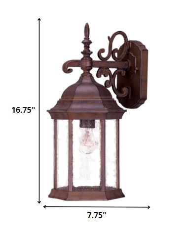 Narrow Brown Domed Hanging Lantern Wall Light By Homeroots | Wall Lamps | Modishstore - 2