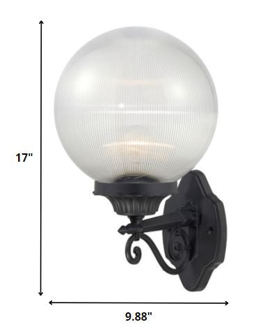 Matte Black Clear Acrylic Globe Wall Sconce By Homeroots | Sconces | Modishstore - 2