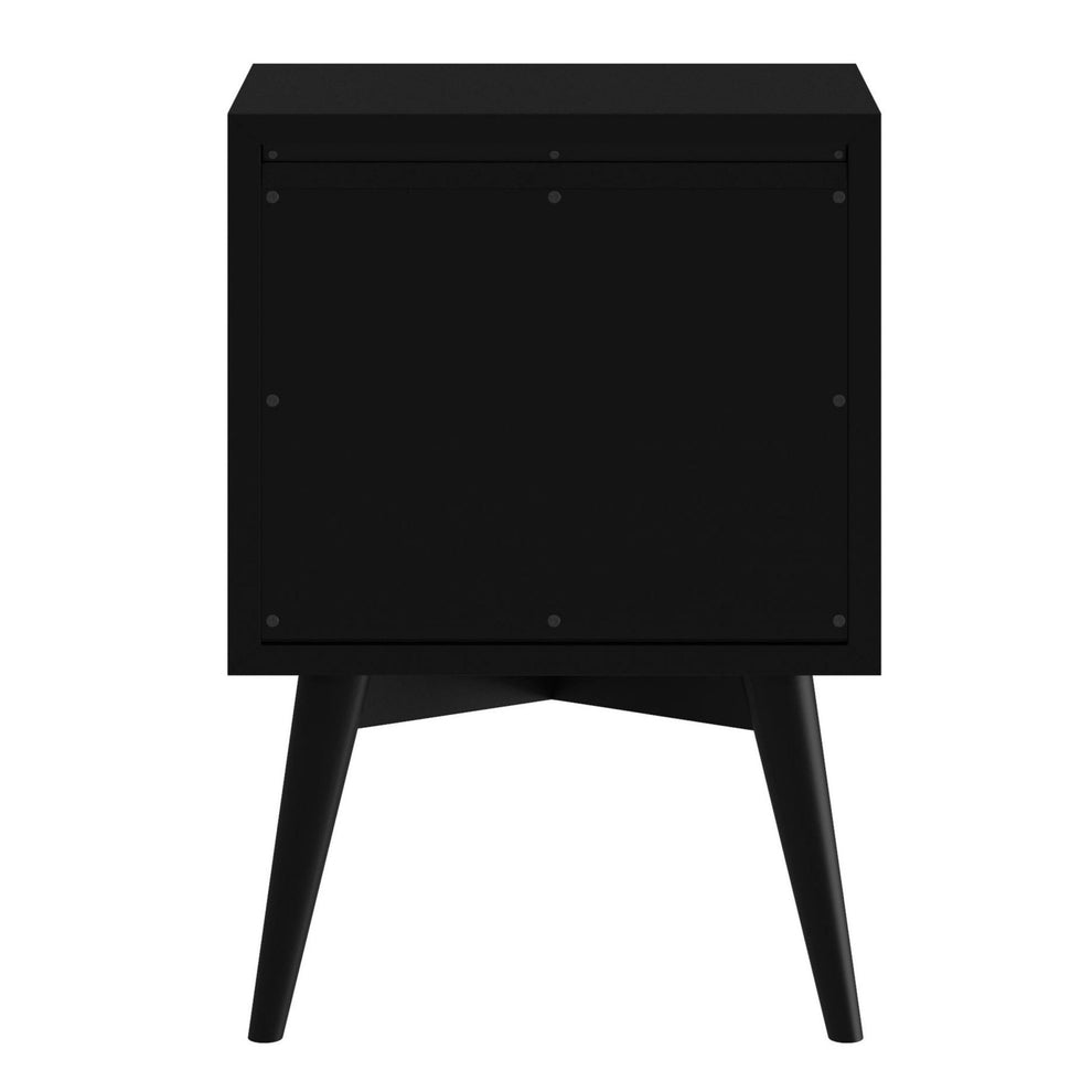 Black Century Modern Wood 2 Drawer Nightstand By Homeroots | Nightstands | Modishstore - 3