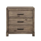 Weathered Grey Finish Wood 3 Drawer Nightstand By Homeroots | Nightstands | Modishstore - 2