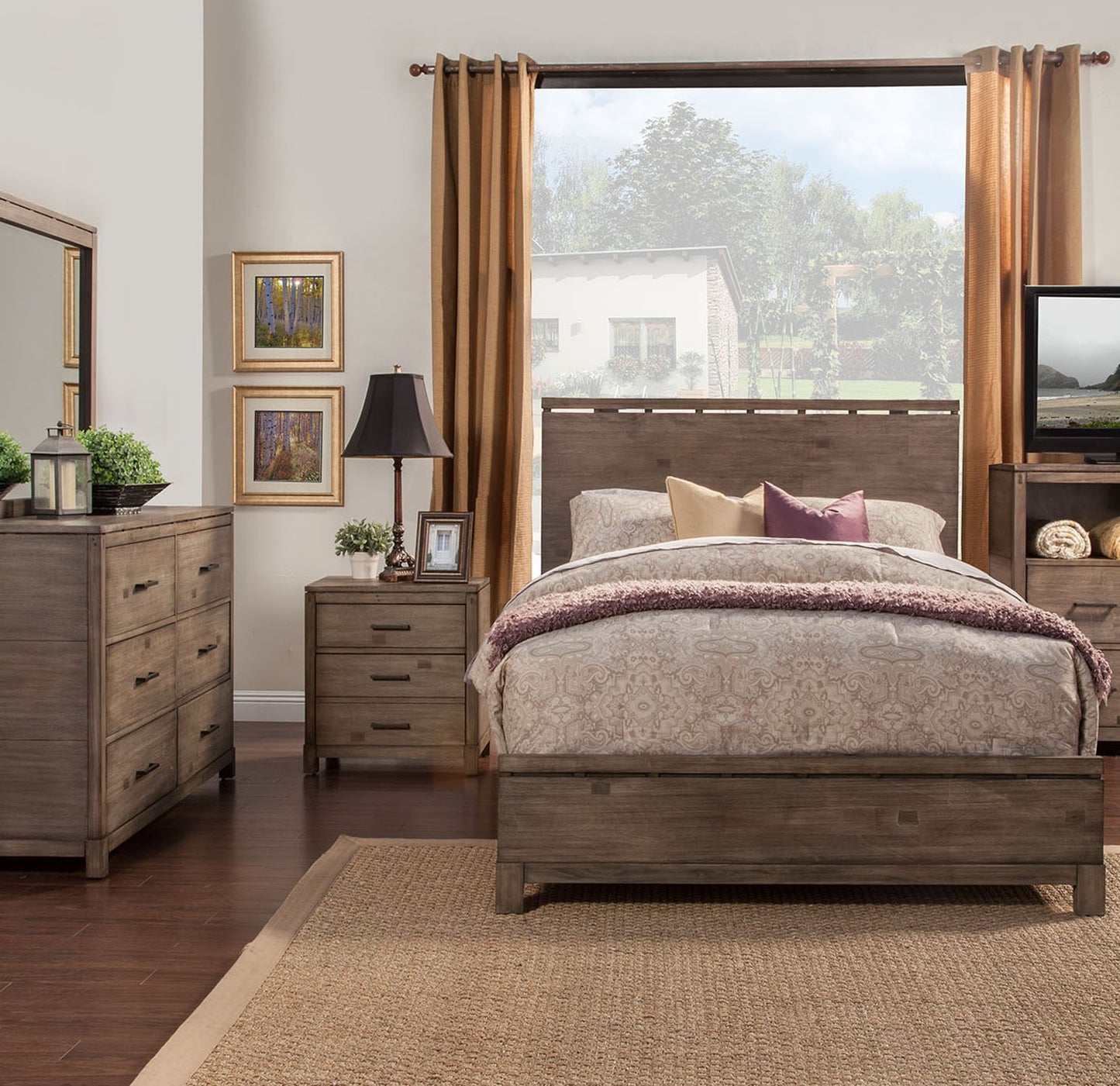 Weathered Grey Finish Wood 3 Drawer Nightstand By Homeroots | Nightstands | Modishstore