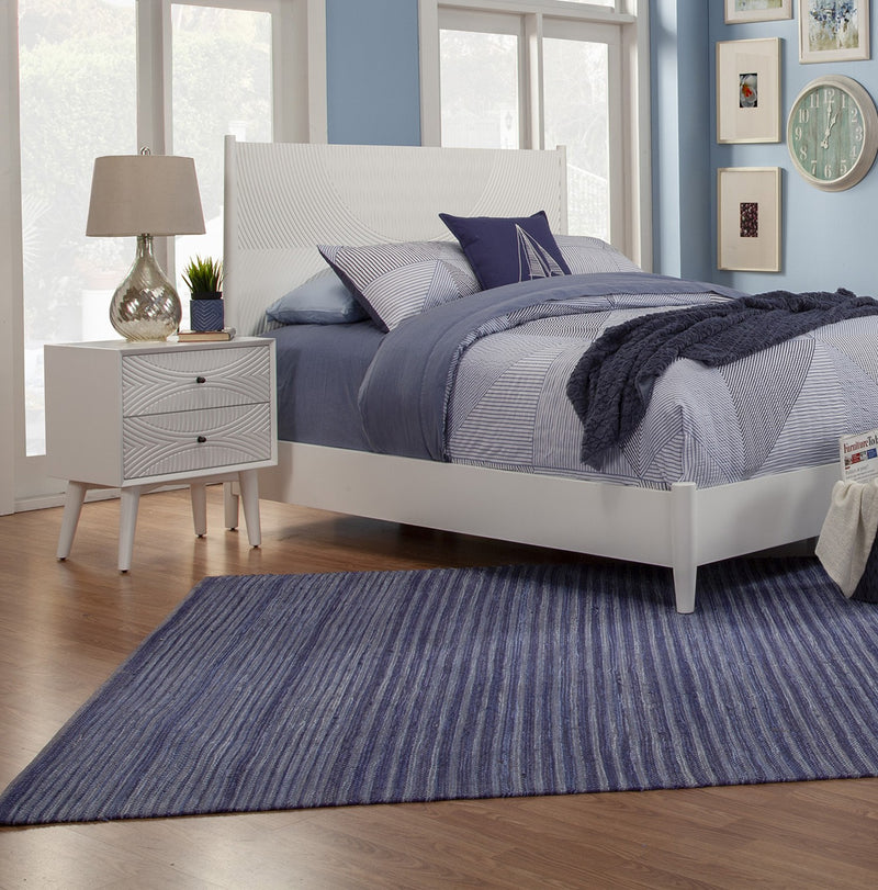 White Groovy 1 Drawer Wood Nightstand By Homeroots | Nightstands | Modishstore