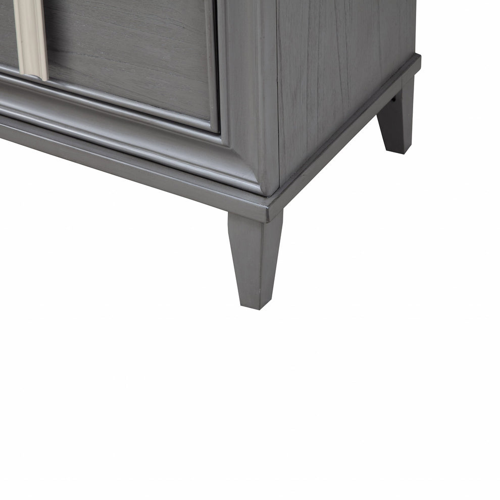 Dark Grey Contemporary 2 Drawer Nightstand By Homeroots | Nightstands | Modishstore - 5
