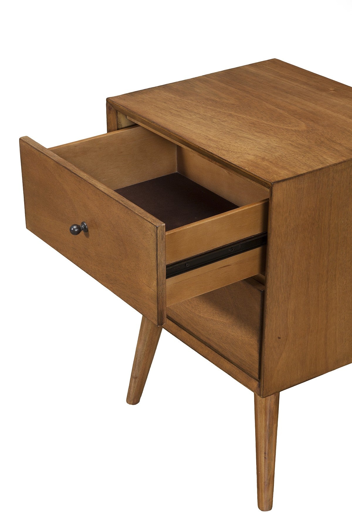 Brown Century Modern Wood 2 Drawer Nightstand By Homeroots | Nightstands | Modishstore - 3