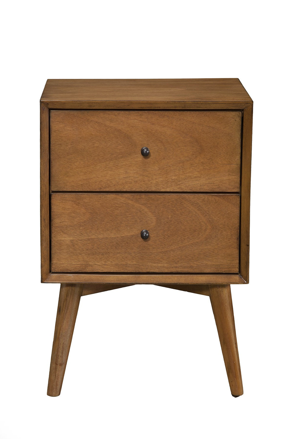 Brown Century Modern Wood 2 Drawer Nightstand By Homeroots | Nightstands | Modishstore - 4