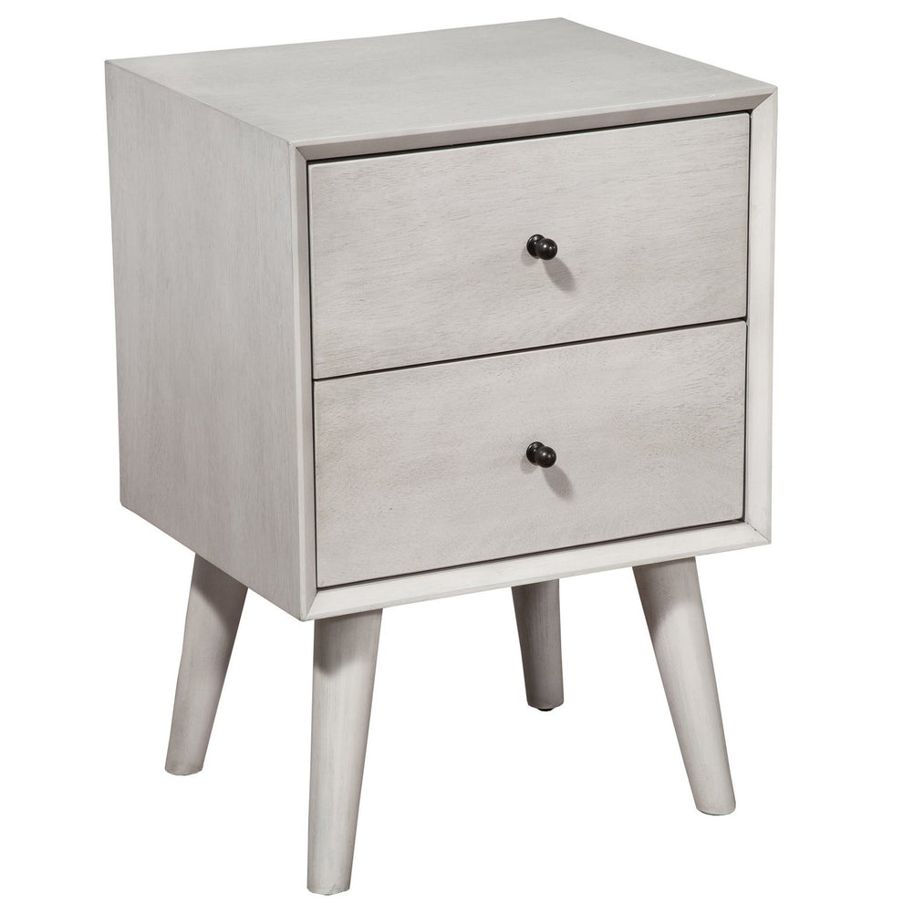 Brown Century Modern Wood 2 Drawer Nightstand By Homeroots | Nightstands | Modishstore - 5