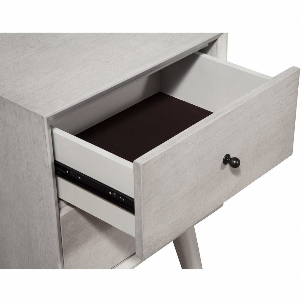 Brown Century Modern Wood 2 Drawer Nightstand By Homeroots | Nightstands | Modishstore - 6