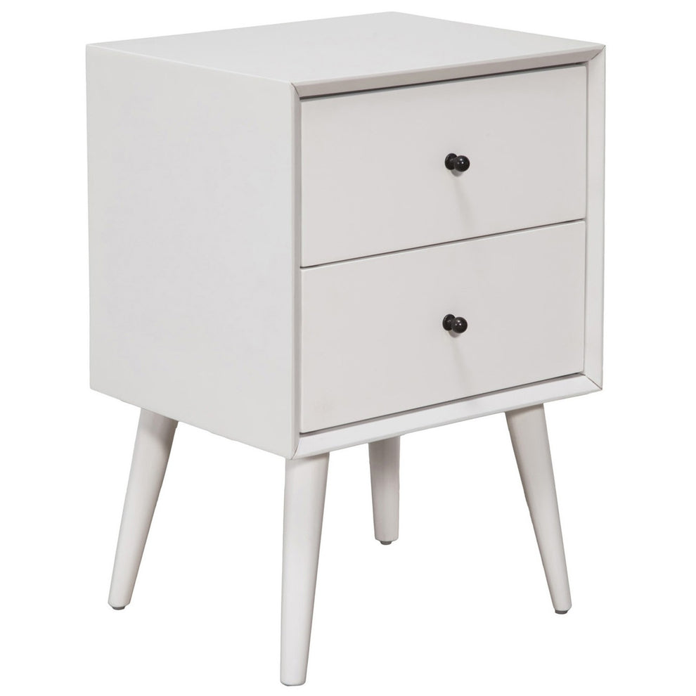 Brown Century Modern Wood 2 Drawer Nightstand By Homeroots | Nightstands | Modishstore - 8