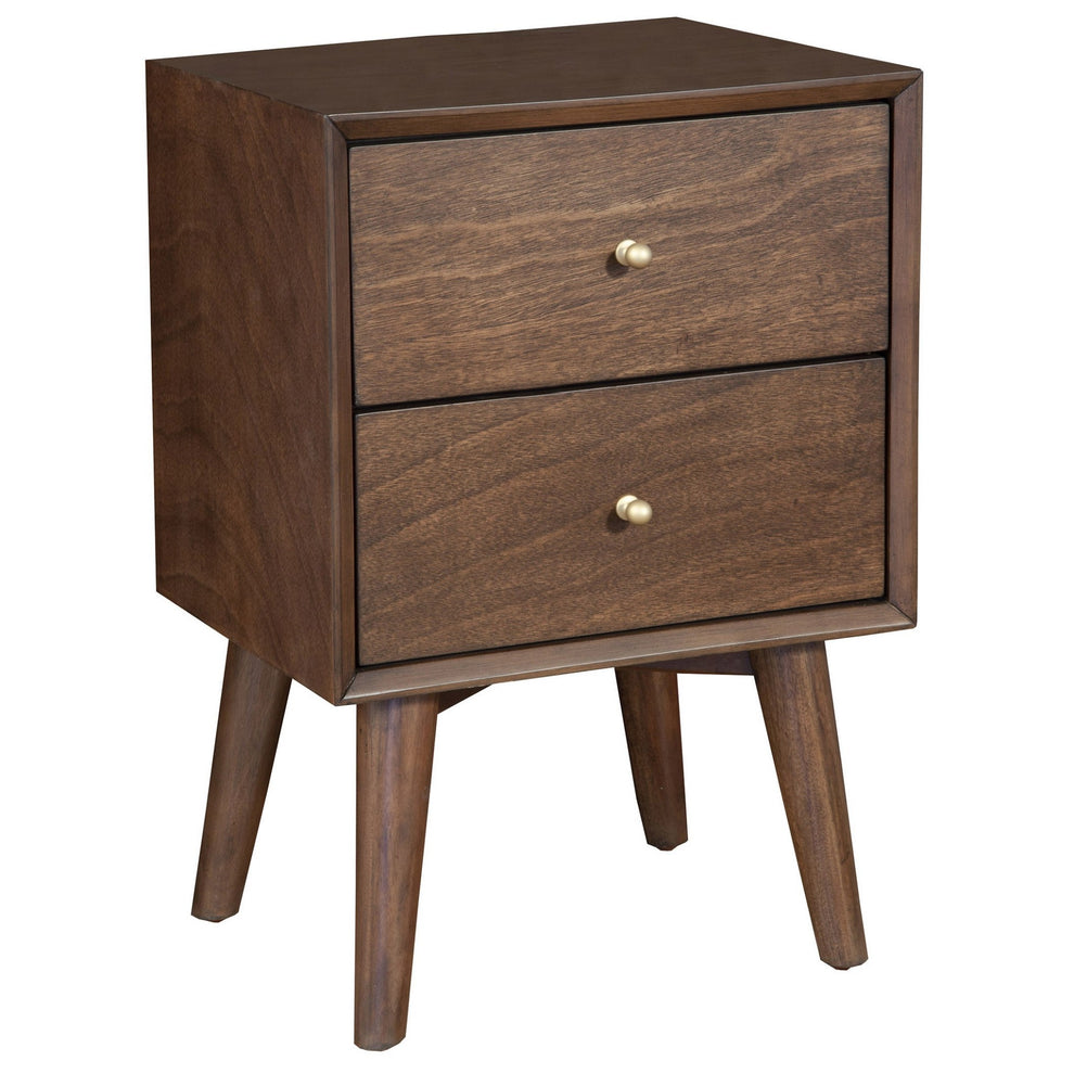 Brown Century Modern Wood 2 Drawer Nightstand By Homeroots | Nightstands | Modishstore - 11