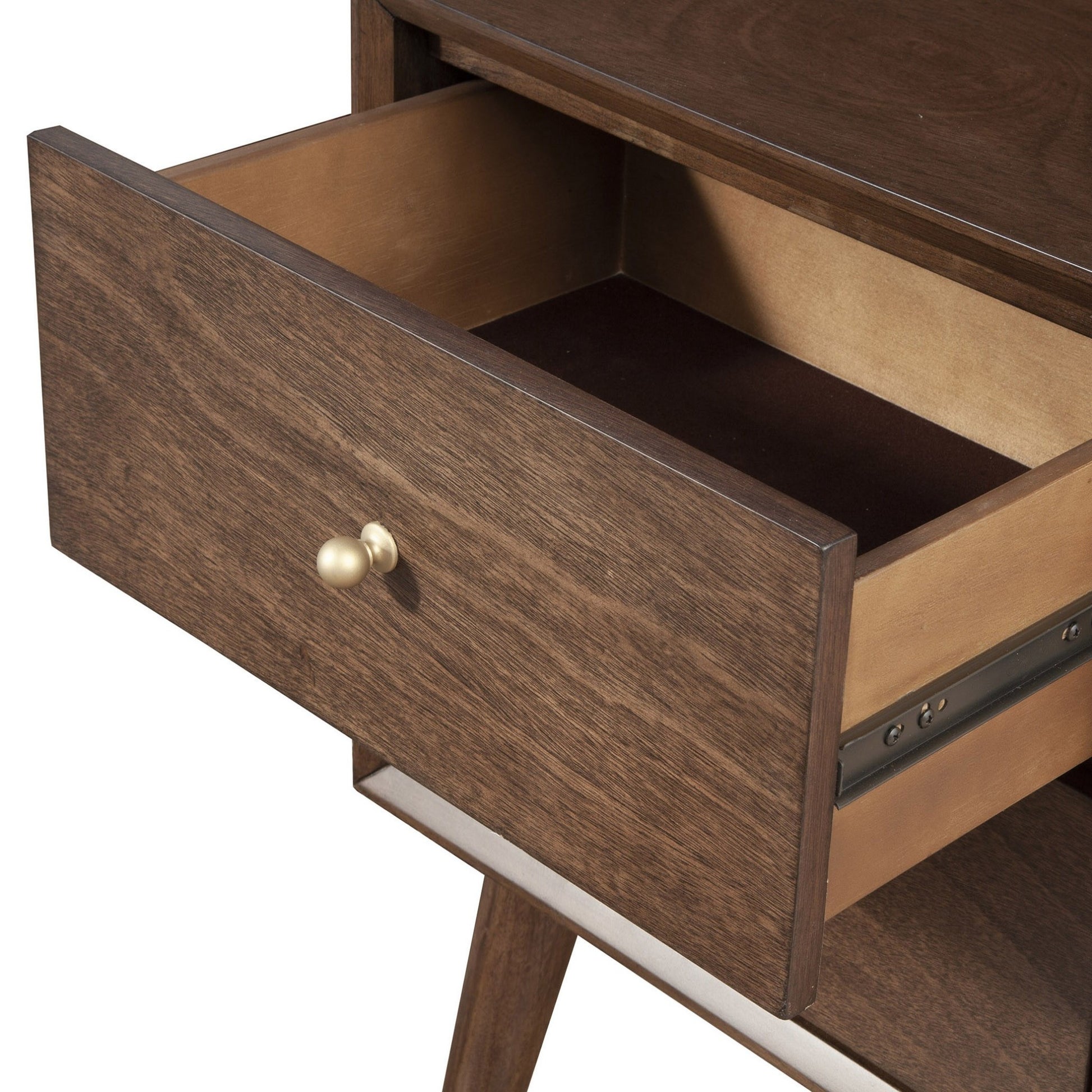 Brown Century Modern Wood 2 Drawer Nightstand By Homeroots | Nightstands | Modishstore - 14
