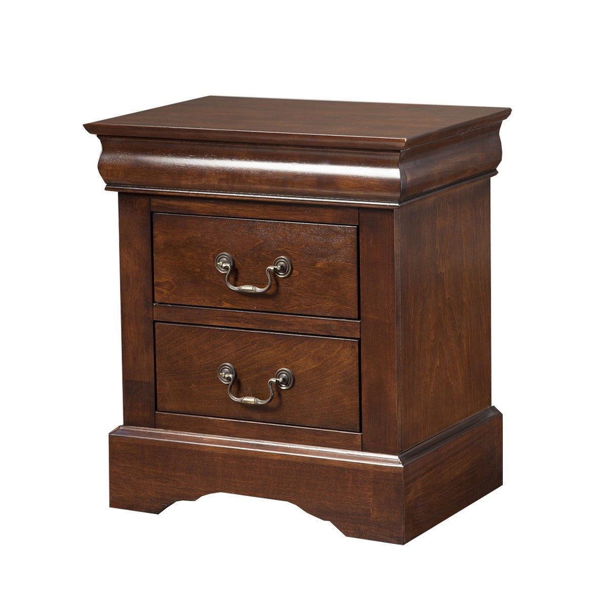 Solid Wood Cappuccino 2 Drawer Nightstand By Homeroots | Nightstands | Modishstore
